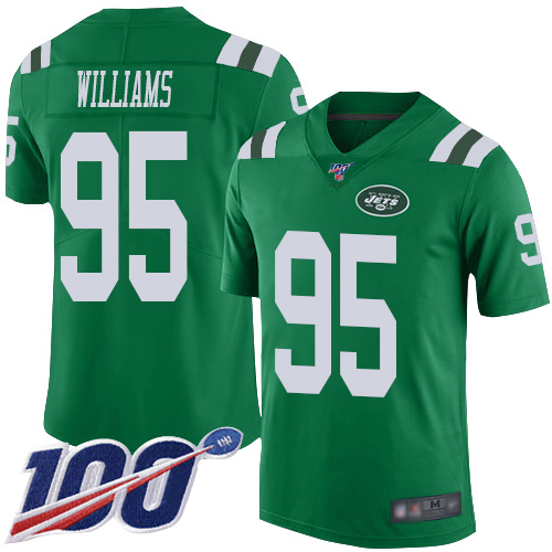 New York Jets Limited Green Youth Quinnen Williams Jersey NFL Football 95 100th Season Rush Vapor Untouchable